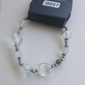 Paparazzi Silver and Clear Beaded Bracelet